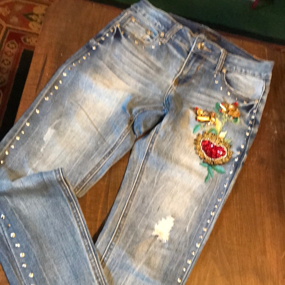 Denimland Embellished skinny jeans